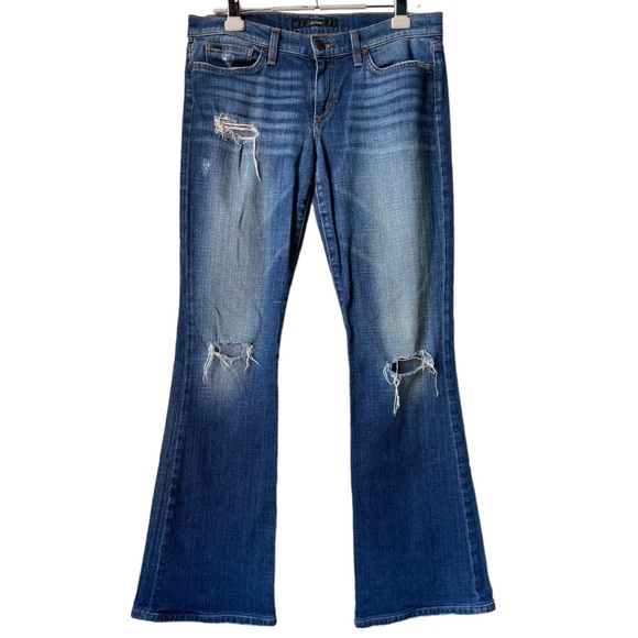 Joe's Rocker Torn Ripped Distressed Faded Denim Flare Leg Bootcut 30 Joes Jeans - Picture 2 of 8